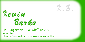 kevin barko business card